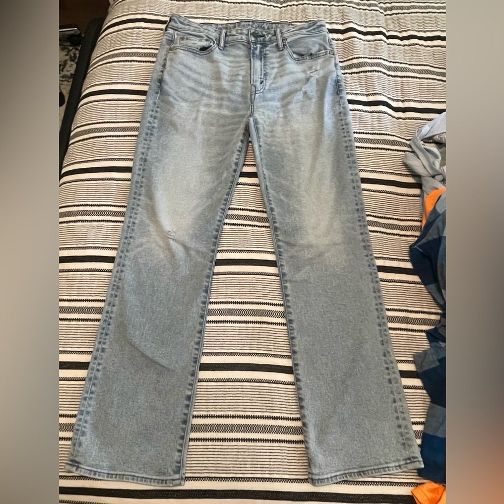 American Eagle Outfitters Light Blue Denim with Stitch Detail
